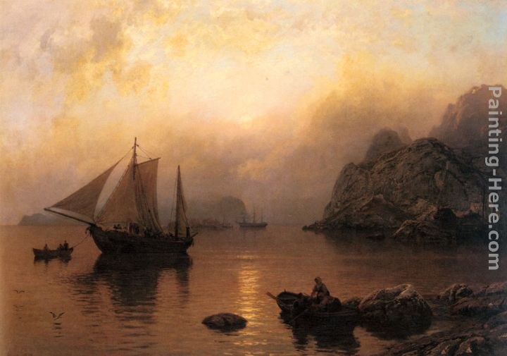 Hans Fredrik Gude Fishing Party At Sunrise